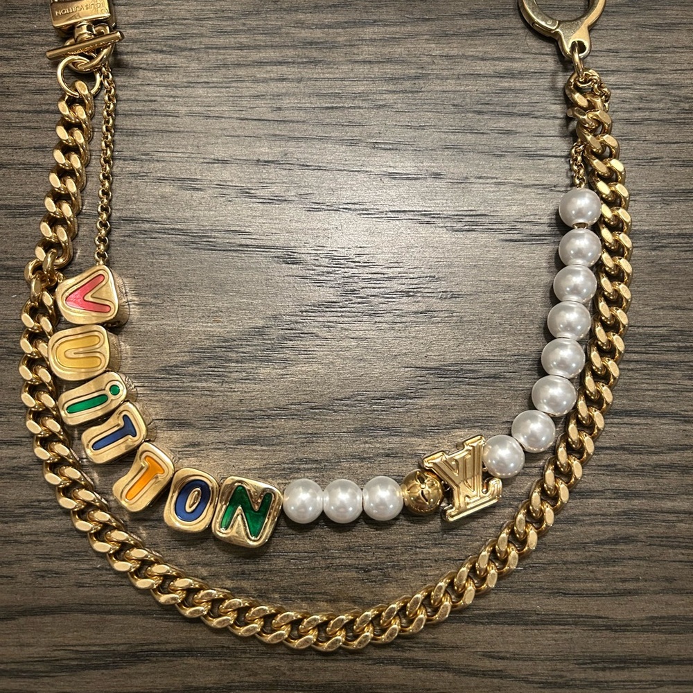 Louis Vuitton Gold and Pearl Charm Bracelet